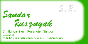 sandor rusznyak business card